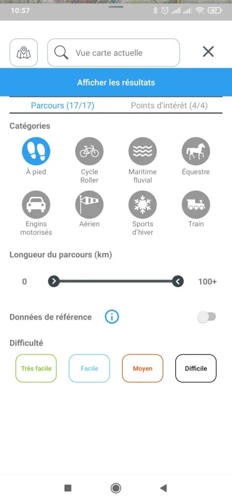 IGN'Rando recherche de parcours